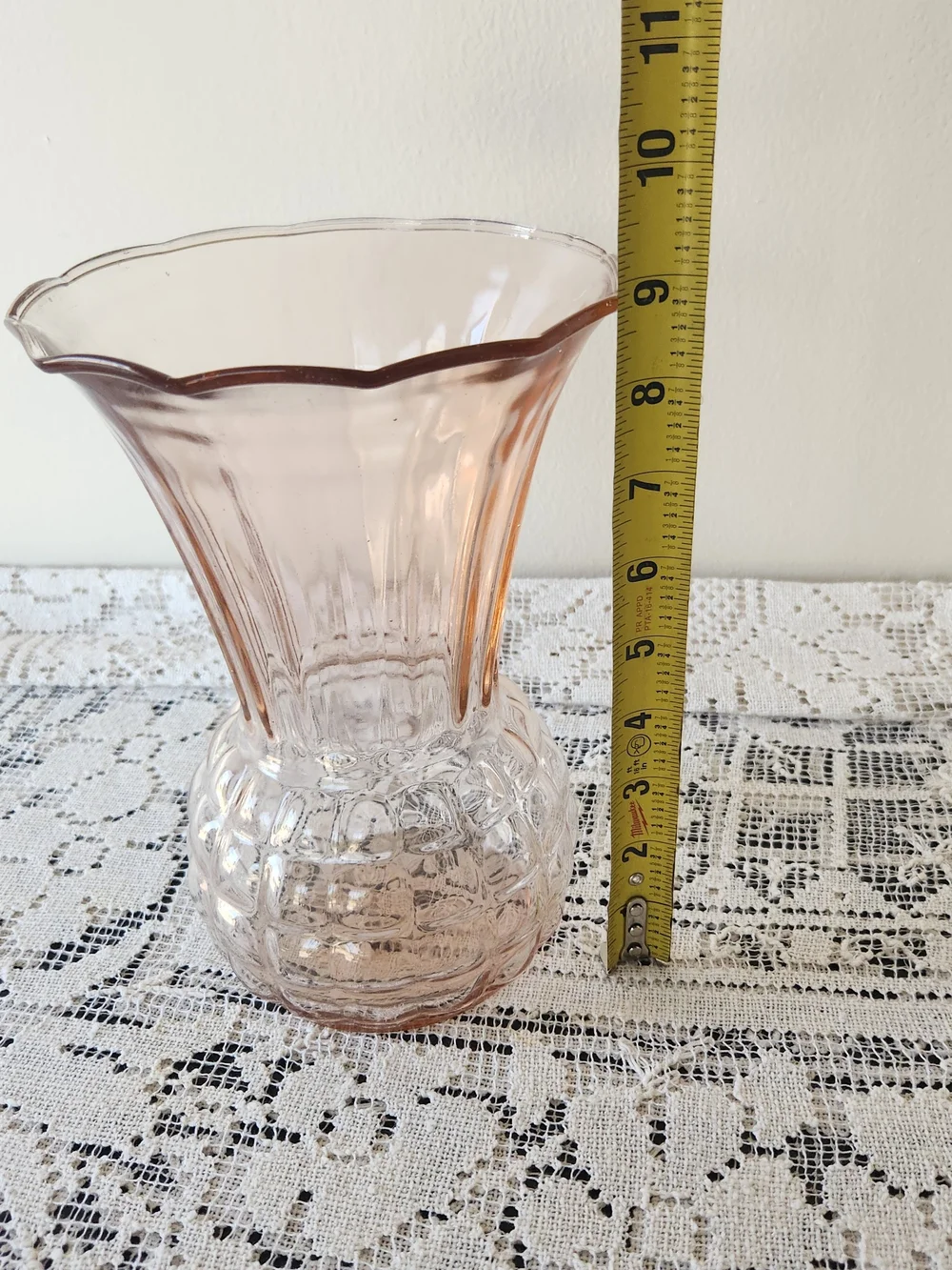 Pink Glass Decorative Vase -
